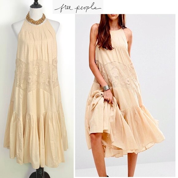 Free People Dresses & Skirts - Free People Jar of Hearts BOHO Summer Halter Midi Dress Medium